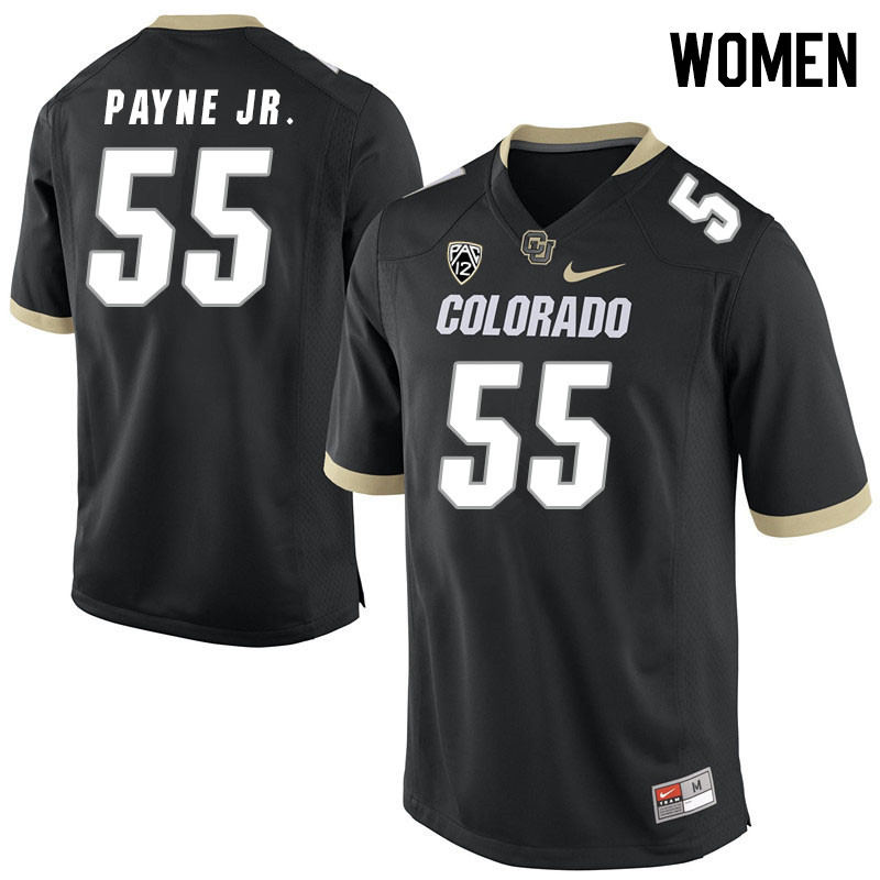 Women #55 Leonard Payne Jr. Colorado Buffaloes College Football Jerseys Stitched Sale-Black